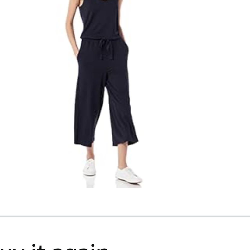 Daily Ritual Terry Sleeveless Wide-Leg Jumpsuit  - black - NWT